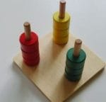 Tribarvno navpično vreteno - Montessori