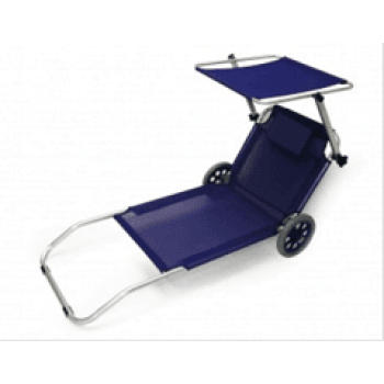 ležalnik s kolesi za plažo. Na plaži brez skrbi