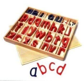 Premična abeceda montessori Wood – Small Movable Alphabet (Red & Blue)