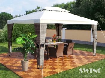 Paviljon | Luxus - Sivo bel - "Royal" - Vrtni Paviljon 3x4 m