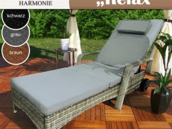 Vrtni ležalnik relaxation je nastavljiv, eleganten in udoben. Nastavite lahko tako vzglavni del, kot tudi predel za noge.