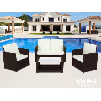 Vrtna sedežna garnitura | Miami - polyrattan | Rjava