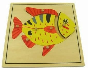 Montessori materiali | Sestavljanka riba puzzle