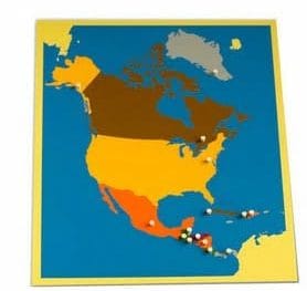 Puzzle | sestavljanka Severna Amerika - montessori materiali