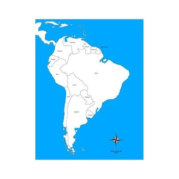 Kontrolna karta Južna Amerika-označena MMG004-1 Montessori