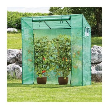 Tople grede in rastlinjaki Več pridelka zaradi učinka tople grede. Ensotavna montaža zaradi plug-in sistema. S stranskimi okenci za dodatno zračenje. Enostavna montaža. Rastlinjak je sestavljen iz prašno barvanih kovinskih palic in armirane folije