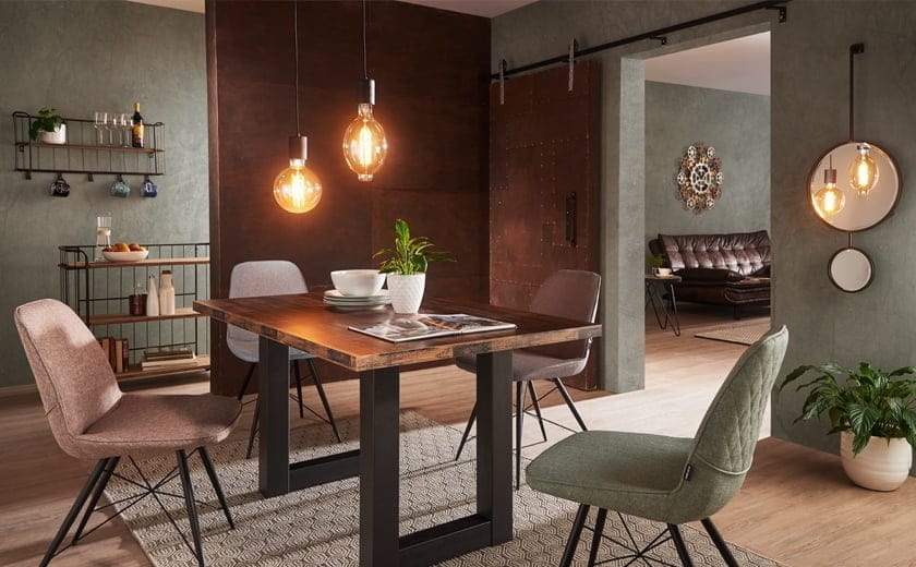 Trendi jedilnica osvetlitev industrijski slog