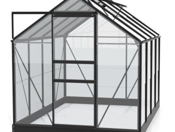 STEKLEN RASTLINJAK VITAVIA PLANET 5000 ESG 3MM, 1,95X2,57M ČRNA - RASTLINJAK+ OKVIR ZA TEMELJ