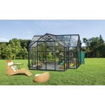STEKLEN RASTLINJAK VITAVIA ORANŽERIJA SIRIUS ESG 3MM ČRNA 3.8X3.8M – predstavitvena slika