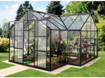STEKLEN RASTLINJAK VITAVIA ORANŽERIJA SIRIUS ESG 3MM ČRNA 3.8X3.8M