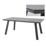 KOVINSKA MIZA MQ SUSAN, TEMNO SIVA 200X100X75 CM – predstavitvena slika