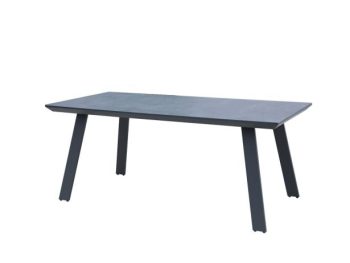 KOVINSKA MIZA MQ SUSAN, TEMNO SIVA 200X100X75 CM
