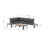 KOVINSKA VRTNA GARNITURA BIZZOTTO NARELLE CHAR YK13 CORNER SOFA SET3 W-CU – predstavitvena slika