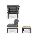 KOVINSKA VRTNA GARNITURA BIZZOTTO NARELLE CHAR YK13 CORNER SOFA SET3 W-CU – predstavitvena slika