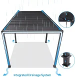 PERGOLA - Vrtna bio klimatska pregola TEKSTILNA STRANSKA STENA ZA BIOKLIMATSKO PERGOLO (DODATNO) - 4 M – predstavitvena slika