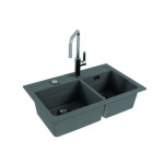 GRANITAL POMIVALNO KORITO ALVEUS ATROX 50, CONCRETE G81 790X500 MM – predstavitvena slika