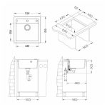 GRANITAL POMIVALNO KORITO ALVEUS FORMIC 20, G05M TWILIGHT 520X510 MM – predstavitvena slika