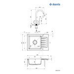 GRANITAL POMIVALNO KORITO DEANTE ZORBA ZQZA 211A SET Z ARMATURO – predstavitvena slika