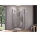 KOTNA KABINA ZA PRHANJE KOLPA SAN Q 100 SBR/1 POLARIS FOLD SILVER PROF. PROZ. STEK.