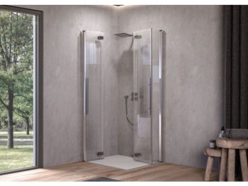 KOTNA KABINA ZA PRHANJE KOLPA SAN Q 100 SBR/1 POLARIS FOLD SILVER PROF. PROZ. STEK.