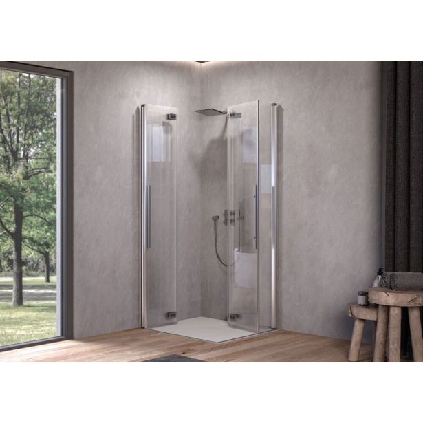 KOTNA KABINA ZA PRHANJE KOLPA SAN Q 100 SBR/1 POLARIS FOLD SILVER PROF. PROZ. STEK.