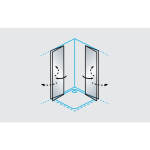 KOTNA KABINA ZA PRHANJE KOLPA SAN Q 90 SBR/1 POLARIS FOLD SILVER PROF. PROZ. STEK. – predstavitvena slika