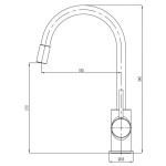 KUHINJSKA PIPA BLITZ K 910M FLEX ČRNA SILIKONSKA IZLIVNA CEV – predstavitvena slika