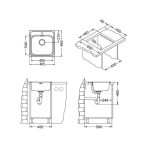 NERJAVNO POMIVALNO KORITO ALVEUS BASIC 140, SATIN 465X465 MM – predstavitvena slika