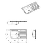 NERJAVNO POMIVALNO KORITO ALVEUS BASIC 150, SATIN 780X435 MM – predstavitvena slika