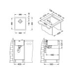 NERJAVNO POMIVALNO KORITO ALVEUS MONARCH QUADRIX 20 BRONZE 390X450 MM – predstavitvena slika
