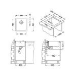 NERJAVNO POMIVALNO KORITO ALVEUS MONARCH QUADRIX 20 COPPER 390X450MM – predstavitvena slika