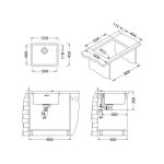 NERJAVNO POMIVALNO KORITO ALVEUS QUADRIX 50, 500X400X200 – predstavitvena slika