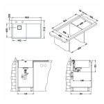 NERJAVNO POMIVALNO KORITO ALVEUS STYLUX 50, DESNI, SATIN 860X510 MM – predstavitvena slika