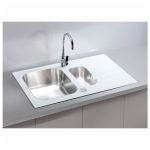 STEKLENO POMIVALNO KORITO ALVEUS GLASSIX 20, BELA 860X500 MM – predstavitvena slika
