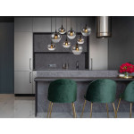 VISEČA SVETILKA MAXY 8XE27 ČRNA / DIMLJENO STEKLO – predstavitvena slika