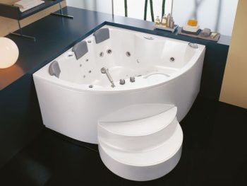 WELLNESS KAD MASAŽNA KOLPA SAN GAIA 160/0 BELA Z OBLOGO ENOROČ. ARM.+ TUŠ ROČKO
