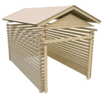 KARIBU LESENA VRTNA HIŠKA GARAŽA 372X309X522 – predstavitvena slika