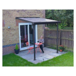 NADSTREŠEK ZA TERASO PALRAM SIERRA, SIVA/TRANSPARENT 2,3X2,3M – predstavitvena slika