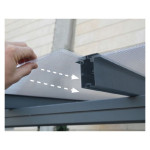 NADSTREŠEK ZA TERASO PALRAM SIERRA, SIVA/TRANSPARENT 2,3X2,3M – predstavitvena slika