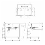 NERJAVNO POMIVALNO KORITO ALVEUS DUO 30, SATIN 752X440 MM – predstavitvena slika