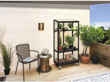 VITAVIA POLIS BALCONY GREENHOUSE 350 ESG ROLL FOUNDATION, BLACK