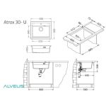 GRANITAL POMIVALNO KORITO ALVEUS ATROX 30, ARCTIC-G11 590X500 MM – predstavitvena slika