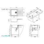GRANITAL POMIVALNO KORITO ALVEUS CADIT 40, G11 ARCTIC 860X500 MM – predstavitvena slika