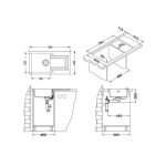 GRANITAL POMIVALNO KORITO ALVEUS FALCON 30, G55 BEIGE 780X435 MM – predstavitvena slika