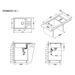 GRANITAL POMIVALNO KORITO ALVEUS INTERMEZZO 130 BEIGE G55 780X480 MM – predstavitvena slika