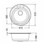 GRANITAL POMIVALNO KORITO ALVEUS NIAGARA 10, G91 CARBON FI 510 MM – predstavitvena slika