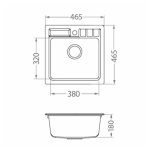 GRANITAL POMIVALNO KORITO ALVEUS NIAGARA 20, G11 ARCTIC 465X465 MM – predstavitvena slika