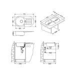 GRANITAL POMIVALNO KORITO ALVEUS NIAGARA 40, CARBON-G91 775X435 MM – predstavitvena slika