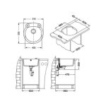 GRANITAL POMIVALNO KORITO ALVEUS ROLL 10, ARCTIC-G11 FI 510 MM – predstavitvena slika