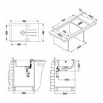 GRANITAL POMIVALNO KORITO KOVINOPLASTIKA LOŽ ROCK 130, G11 ARCTIC 780X480 MM – predstavitvena slika